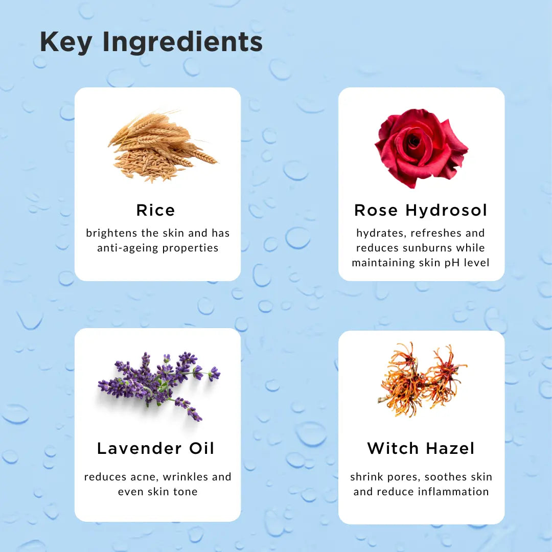 ricekraft korean rice water toner with rose water and witch hazel